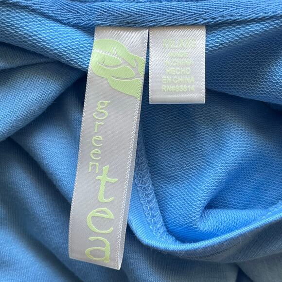 NWT! Green Tea Blue Half Sleeve Sweatshirt Size XXL - Picture 3 of 16